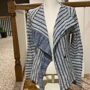 Banana Republic Blue and White Striped Cardigan